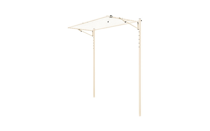 Austral Compact folding clothesline in Classic Cream installed on the Ground Mount Kit 2.4m