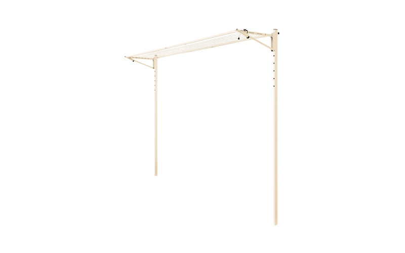 Austral Slenderline 20 folding clothesline in Classic Cream installed on the Ground Mount Kit 3.3m
