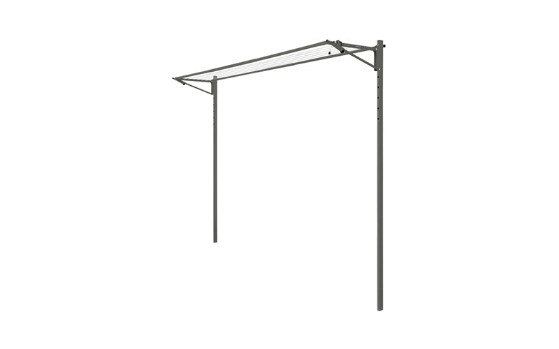 Austral Slenderline 20 folding clothesline in Woodland Grey installed on the Ground Mount Kit 3.3m