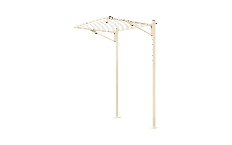 Austral Unit Line folding clothesline in Classic Cream installed on the plated Ground Mount Kit 1.3m