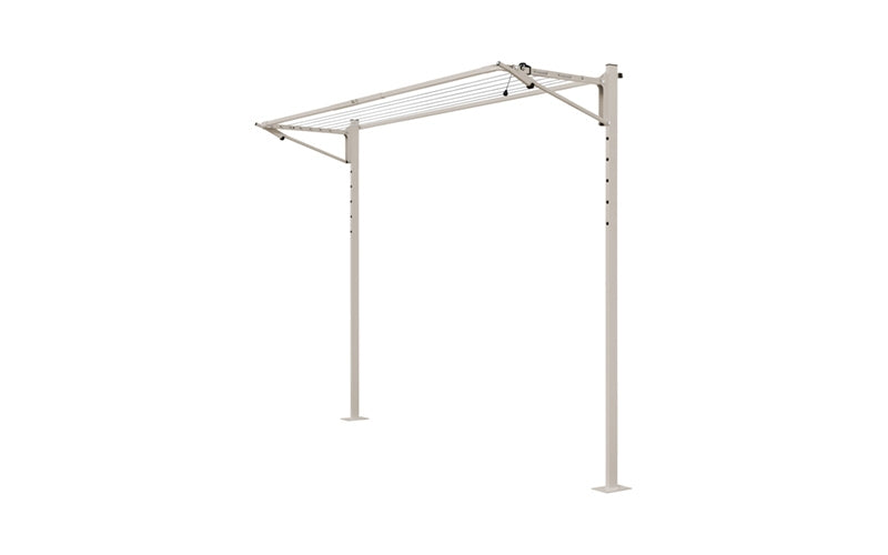 Austral Slenderline 16 folding clothesline in Dune installed on the plated Ground Mount Kit 2.4m