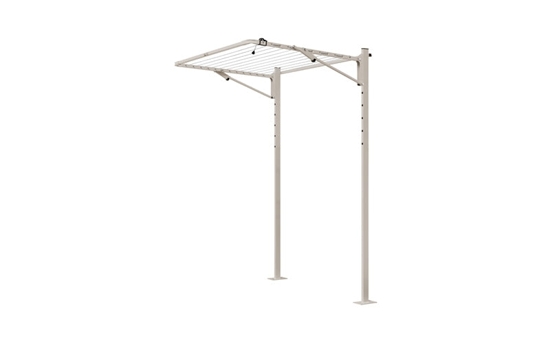 Austral Unit Line folding clothesline in Dune installed on the plated Ground Mount Kit 1.3m