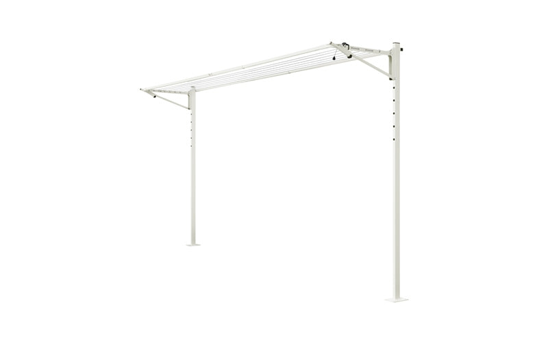 Austral Slenderline 20 folding clothesline in Surfmist installed on the plated Ground Mount Kit 3.3m