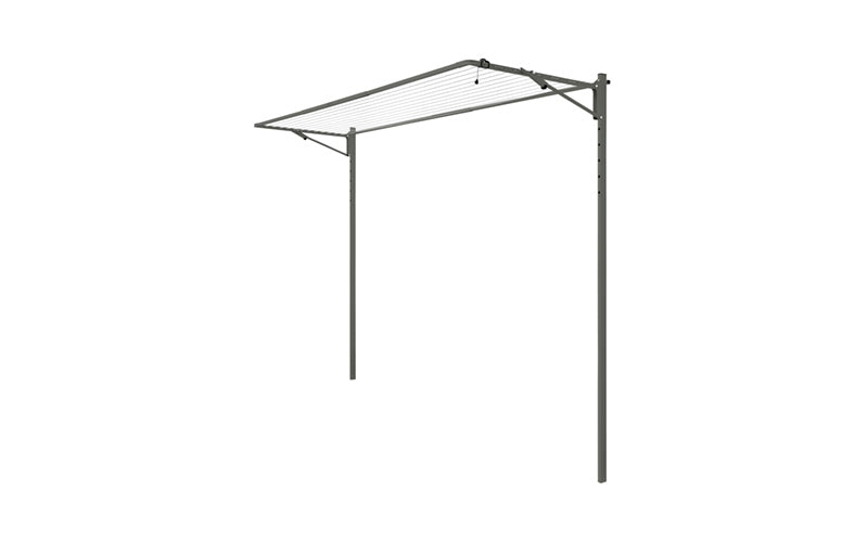 Austral Compact 39 folding clothesline in Woodland Grey installed on the Ground Mount Kit 3.3m